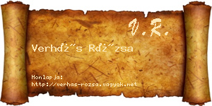 Verhás Rózsa névjegykártya